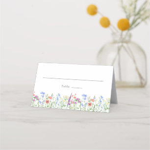 Spring Wildflower Boho Garden Wedding Place Card