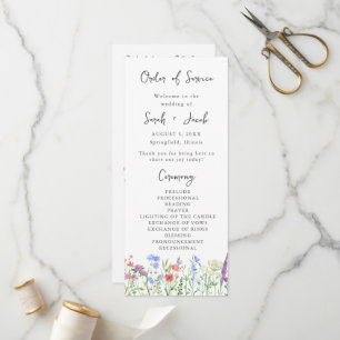 Spring Wildflower Boho Garden Wedding Program Programme