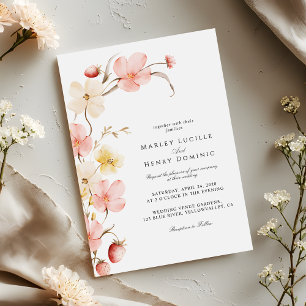 Spring Wildflower Botanical Garden Wedding Invitation