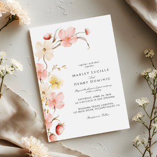 Spring Wildflower Botanical Garden Wedding Invitation