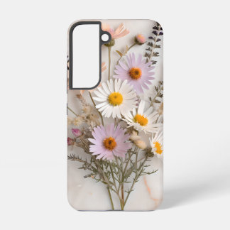 Spring Wildflower Bouquet on Marble Samsung Galaxy Case