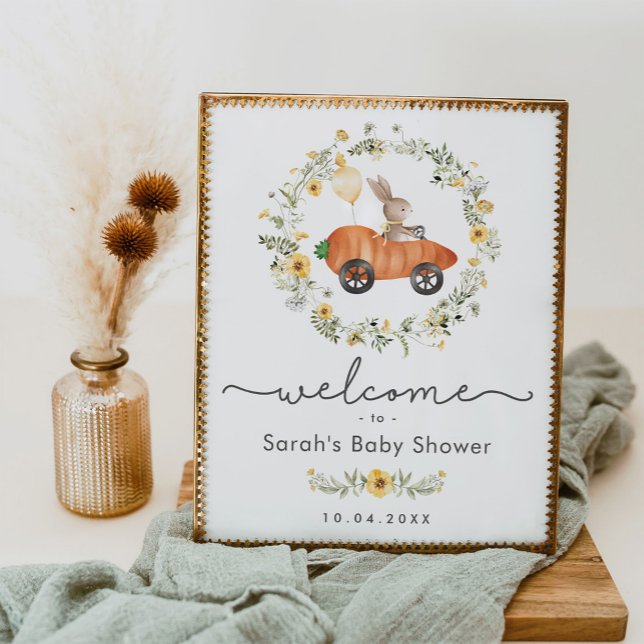 Spring Wildflower Bunny Baby Shower Welcome Sign (Creator Uploaded)