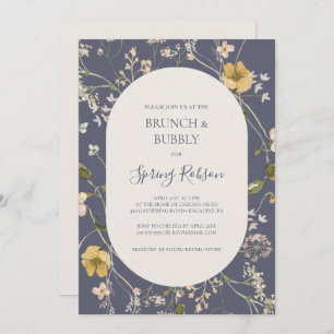 Spring Wildflower   Dusty Purple Brunch and Bubbly Invitation