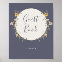Spring Wildflower | Dusty Purple Guest Book Sign