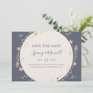 Spring Wildflower Dusty Purple Horizontal Save The Date