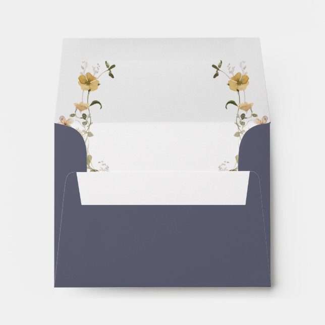 Spring Wildflower Dusty Purple Self Addressed RSVP Envelope (Back (Bottom))