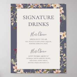Spring Wildflower Dusty Purple Signature Drinks Poster