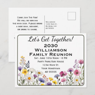 Spring Wildflower Family Reunion Invite Postcard