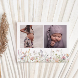 Spring Wildflower Field Baby Shower Thank You Postcard
