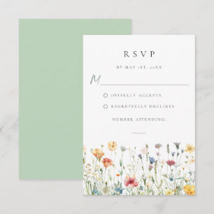 Spring Wildflower Field Wedding RSVP Card