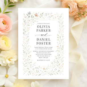 Spring Wildflower Garden Floral Botanical Wedding Invitation