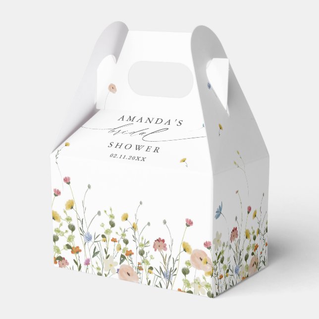 Spring Wildflower Garden Floral chic Bridal Shower Favour Box (Back Side)