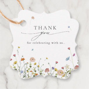 Spring Wildflower Garden Floral Minimalist Wedding Favour Tags