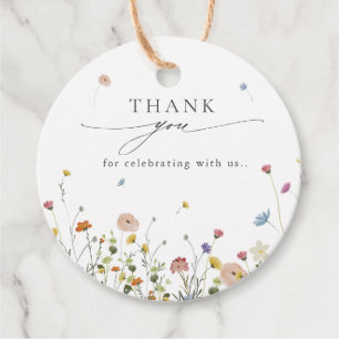 Spring Wildflower Garden Floral Minimalist Wedding Favour Tags