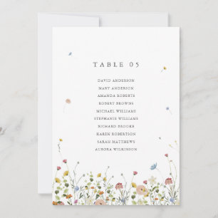 Spring Wildflower Garden Floral Seating Chart card