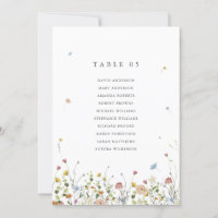 Spring Wildflower Garden Floral Seating Chart card