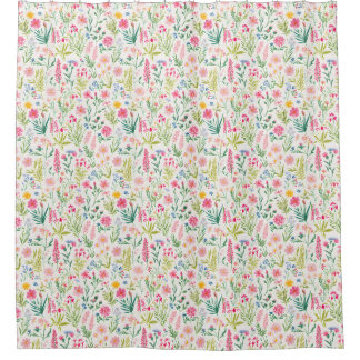 Spring Wildflower Garden Floral Shower Curtain