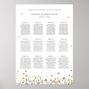 Spring Wildflower Garden Wedding Seating Chart