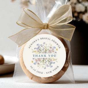 Spring Wildflower Meadow Bridal shower thank you Classic Round Sticker