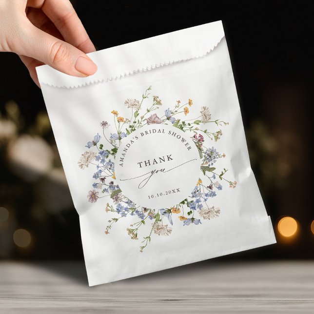Spring Wildflower Meadow Garden Bridal Shower Favour Bags (Spring Wildflower Meadow Garden Bridal Shower Favor Bag)
