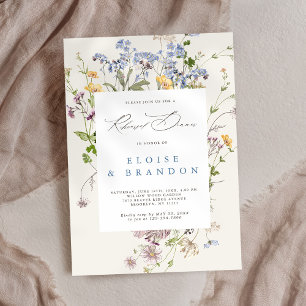 Spring Wildflower Meadow Garden Rehearsal Dinner Invitation
