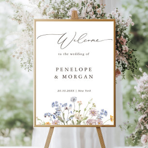 Spring Wildflower Meadow Garden Wedding Welcome F Poster