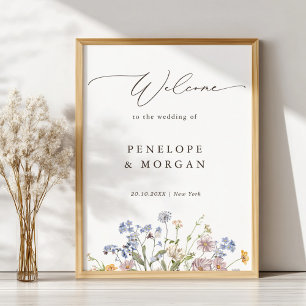 Spring Wildflower Meadow Garden Wedding Welcome Poster