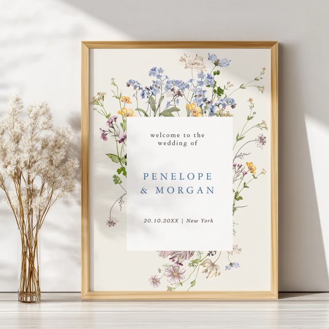 Spring Wildflower Meadow Garden Wedding Welcome Poster (Spring Wildflower Meadow Garden Wedding Welcome Poster)