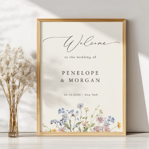 Spring Wildflower Meadow Garden Wedding Welcome Poster