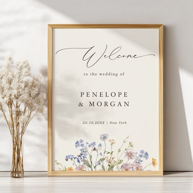 Spring Wildflower Meadow Garden Wedding Welcome Poster (Spring Wildflower Meadow Garden Wedding Welcome Poster)