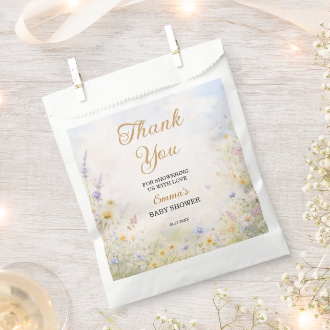 Spring Wildflower Meadow Pastel Garden Floral Favour Bags (Clipped)