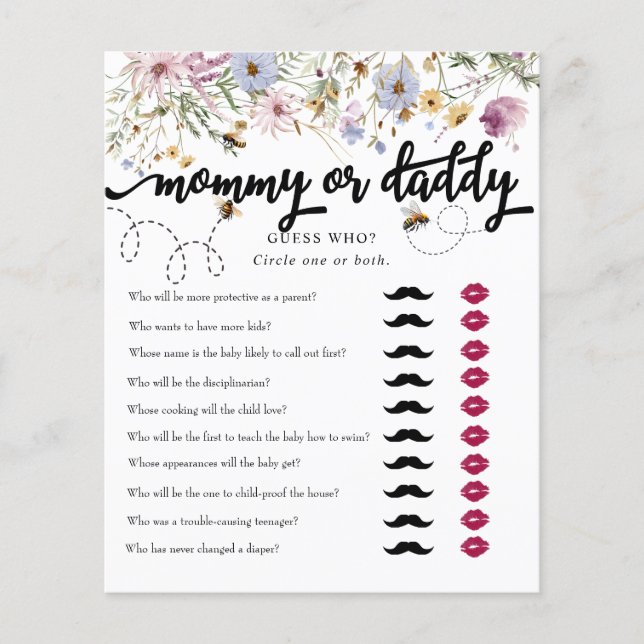 Spring Wildflower | Mummy  Daddy | Bee Shower  (Front)