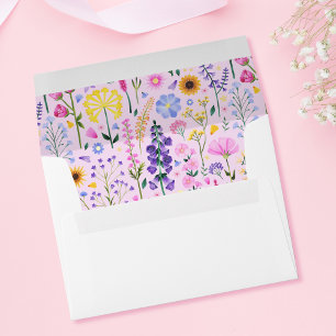 Spring Wildflower Pink Floral Garden Party Envelope