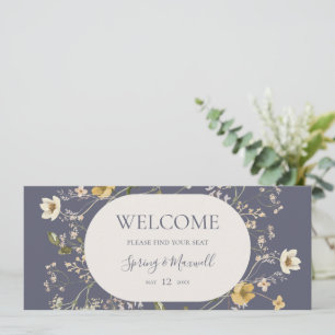 Spring Wildflower Purple Hanging Seating Chart