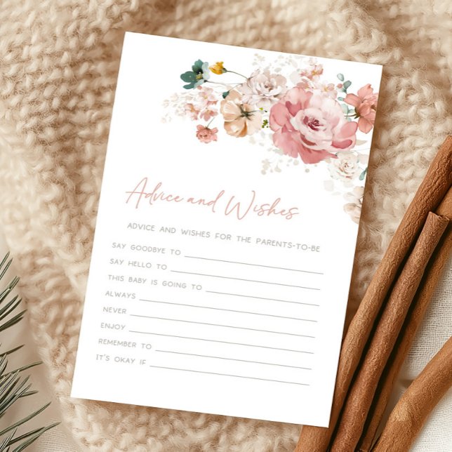 Spring Wildflower Shower Advice and Wishes Game (Wildflower Baby Shower Game)