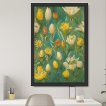 Spring Wildflower Water-Colour Easter Wall Decor
