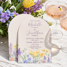 Spring Wildflower Watercolor Lavender Wedding