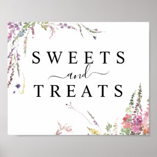 Spring Wildflower Wedding Sweets & Treats Dessert Poster