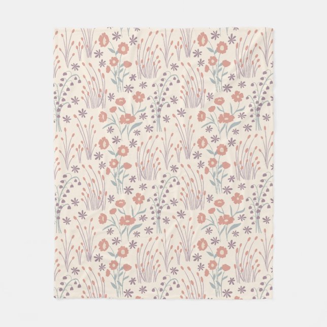 Spring Wildflower Whispers Fleece Blanket (Front)
