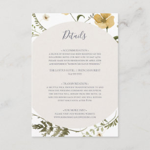 Spring Wildflower White Details Enclosure Card