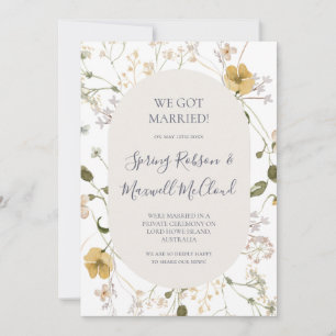 Spring Wildflower White Elopement Announcement