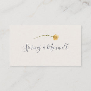 Spring Wildflower White Flat Wedding Place Card