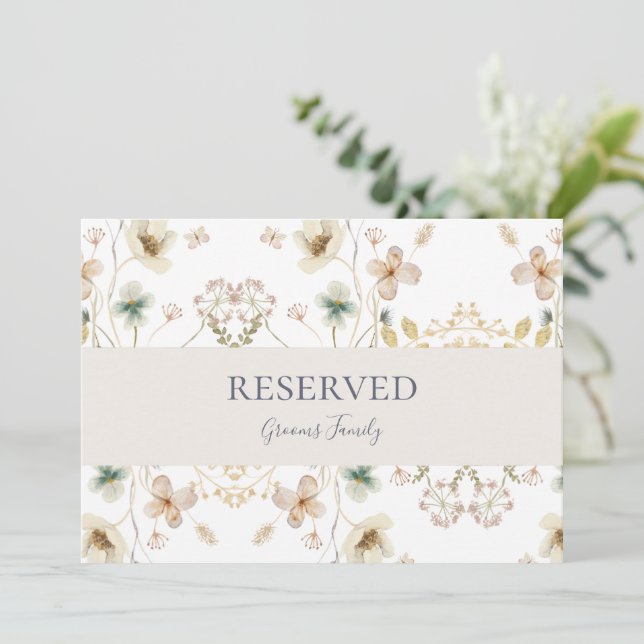 Spring Wildflower | White Reserved Sign (Standing Front)