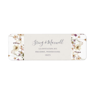 Spring Wildflower   White Return Address Label