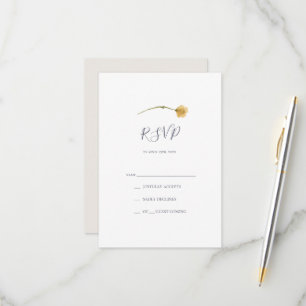 Spring Wildflower White RSVP Card