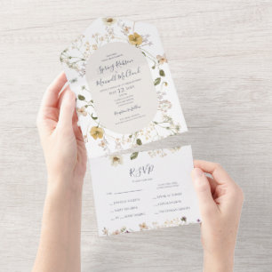 Spring Wildflower White Seal And Send All In One Invitation