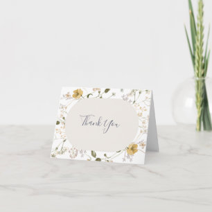 Spring Wildflower White Thank You Card