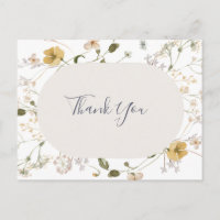 Spring Wildflower | White Wedding Thank You