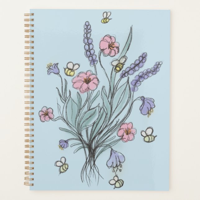 Spring Wildflowers and Bees Planner (Front)