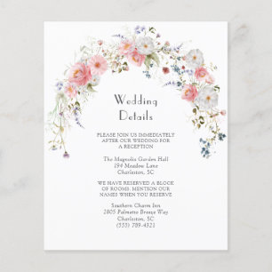 Spring Wildflowers Arch Pink White Wedding Details